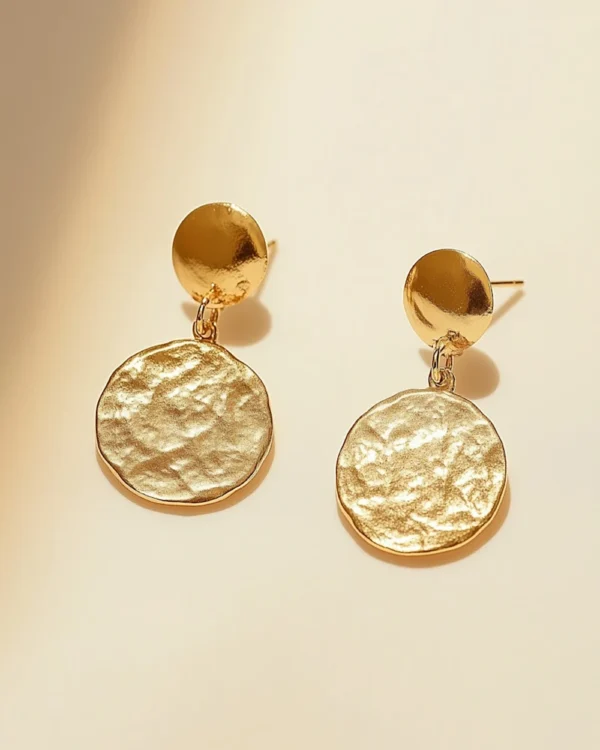Coin Drop Earrings 18k