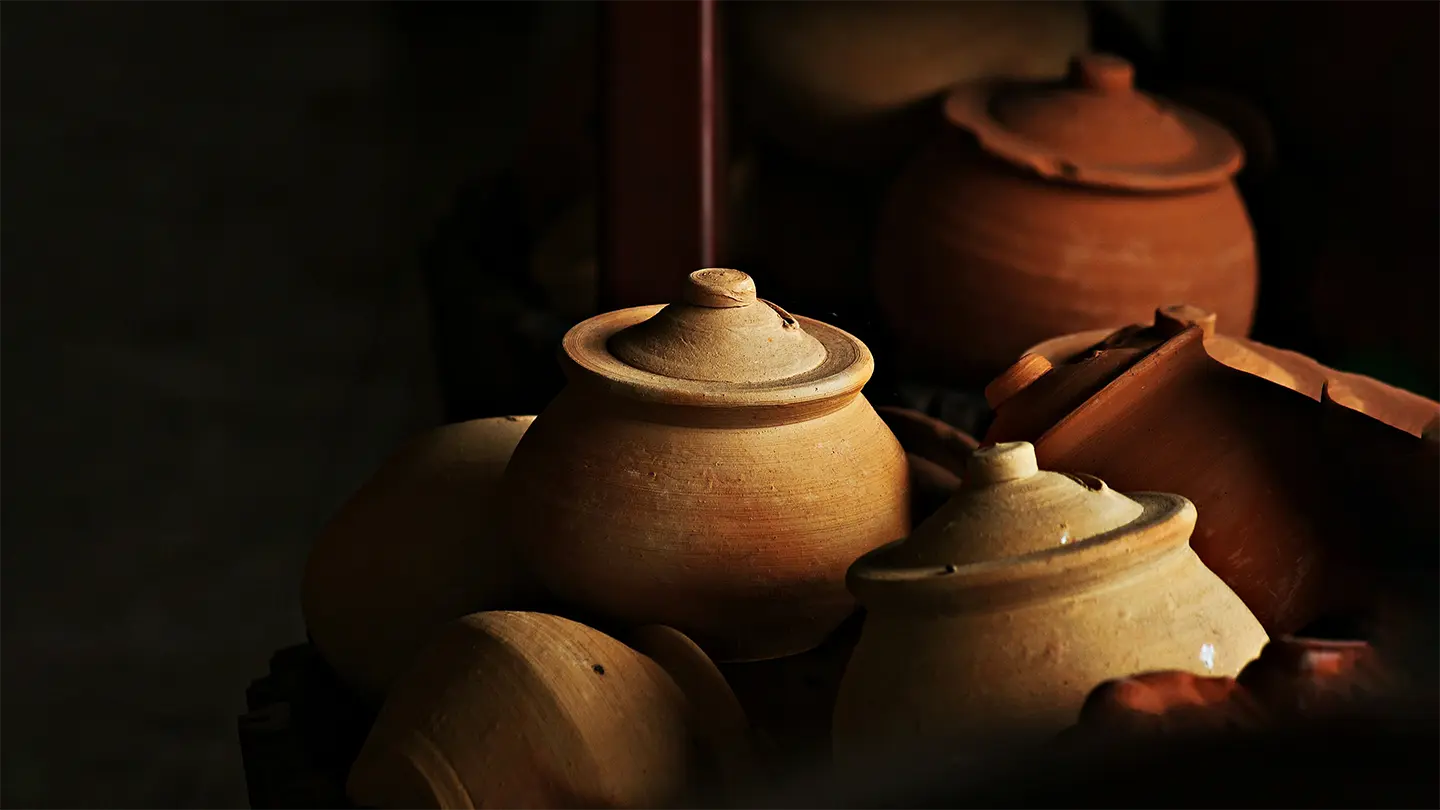 Traditional Clay Pottery with Rustic Character
