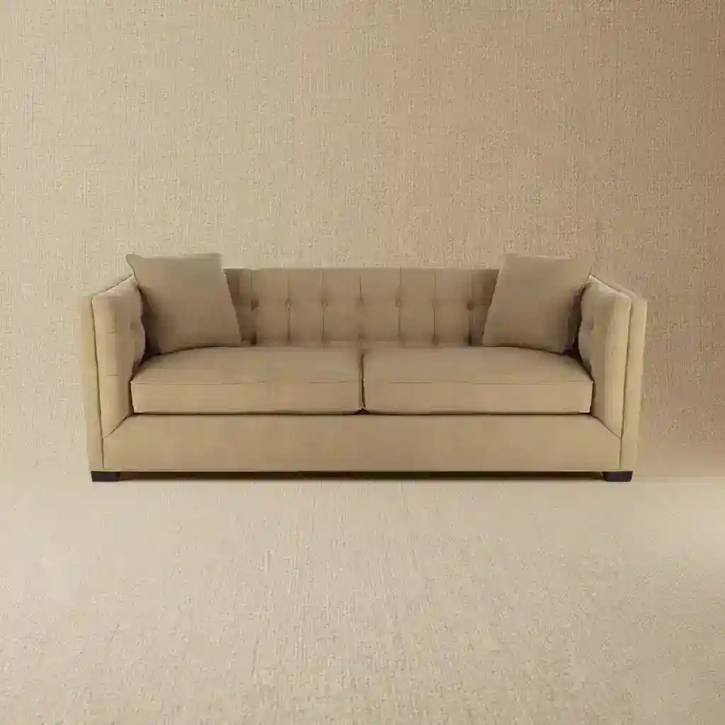 Modern Beige 3-Seater Couch - Image 1