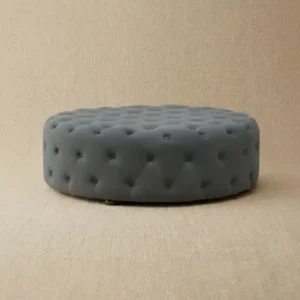 Grey Round Ottoman