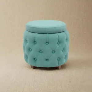 Aqua Tufted Ottoman
