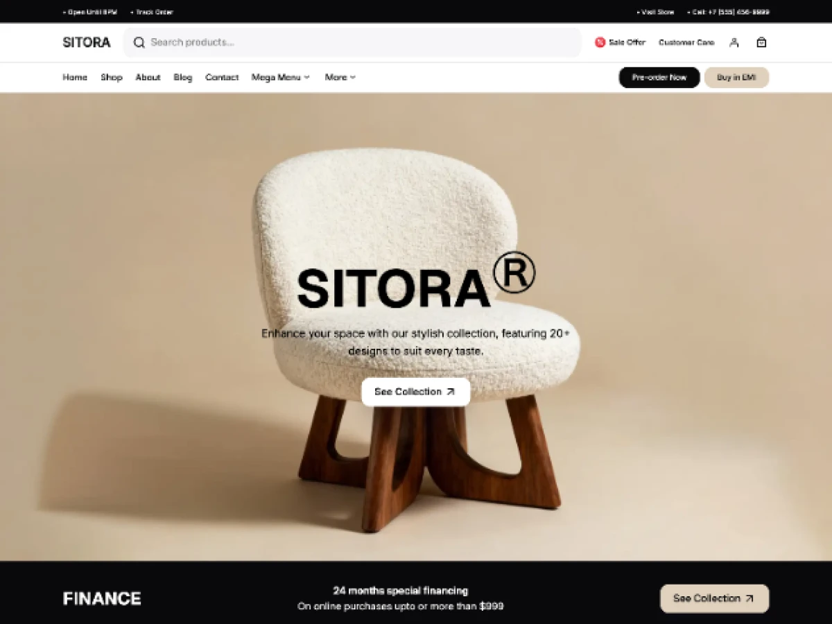 Sitora Theme - WooCommerce theme for furniture, decor, architecture, home, etc